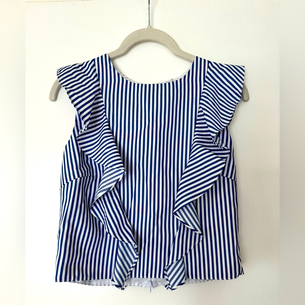 NWOT Lucy Paris Striped Ruffle Top Sz. S